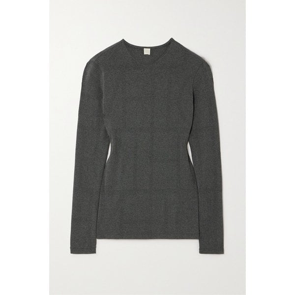 자카드 니트 탑 다크 그레이 1647597321475107