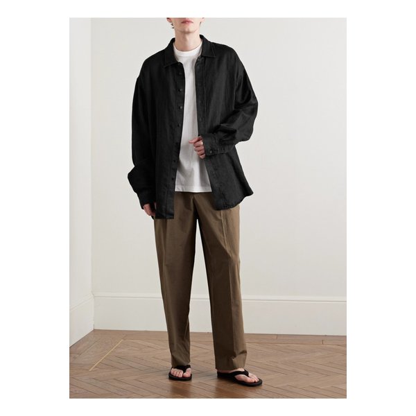 펜 오버사이즈 리넨 트윌 오버셔츠 블랙 1647597359763056