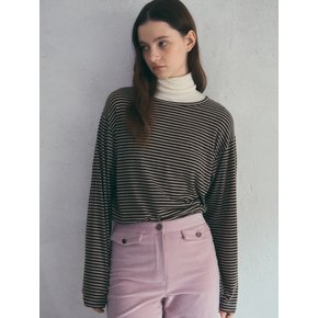 Merino Wool Stripe T-shirt_Brown(O25-TP24)