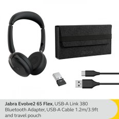 Jabra Evolve2 65 Flex Link380a MS Stereo 26699-999-999 접이식 헤드셋