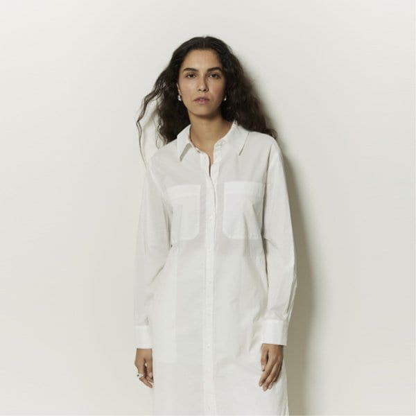 Popelin Shirt Dress WHITE