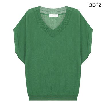ab.f.z 무지 브이넥 루즈핏 반팔 니트 (AFX3HW36A)