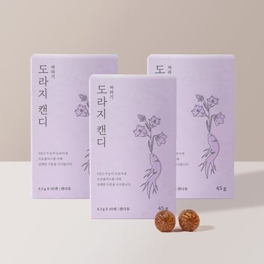 생활한방연구소 바라기 프로폴리스 도라지 캔디 단상자 45g X 3개