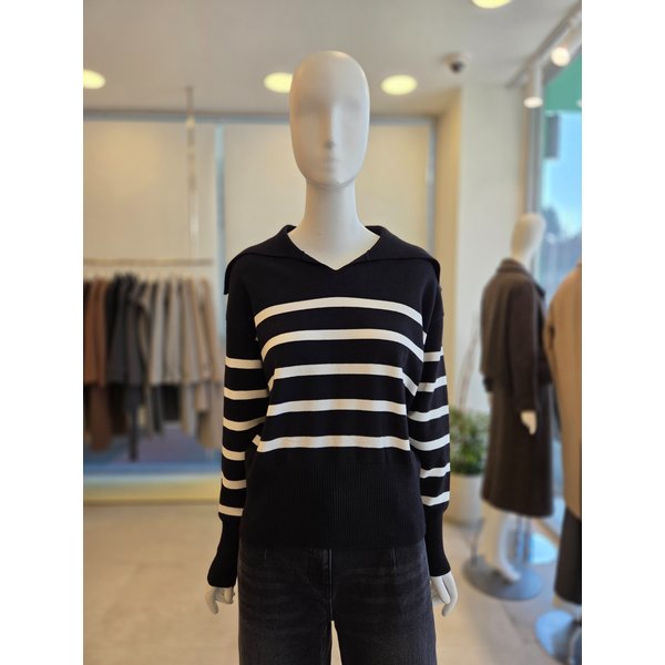 [여주점] [더 아이잗] 여성 스트라이프 세일러 칼라 풀오버 니트 (IRAM1PO801)