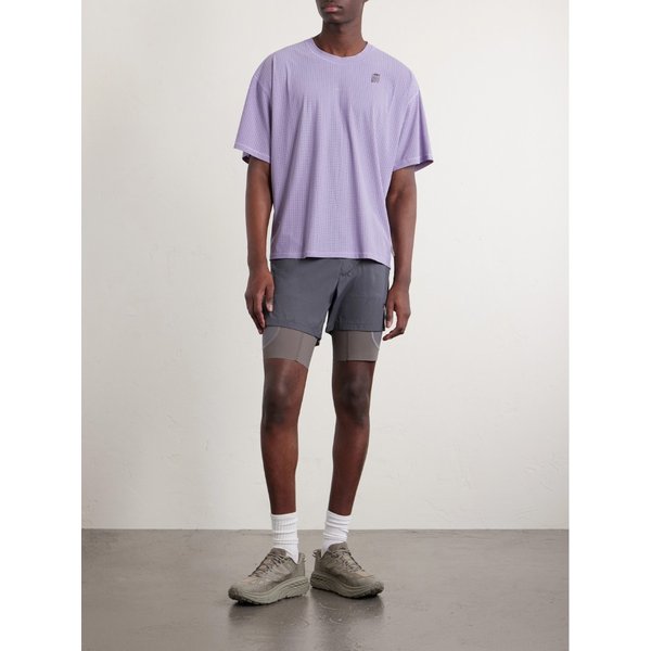 로고 장식 아플리케 스페이스-O 메쉬 티셔츠 46376663163018359