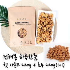 [1+1구성] 건해몽 하루한줌 햇 아몬드 220g+호두 220g(1+1)