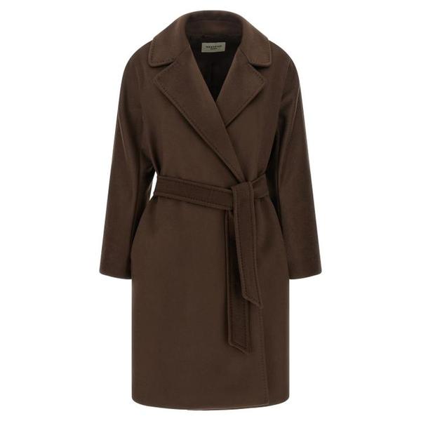 확대된 대표 막스마라 페달레 울 벨티드 코트 WE344740BM BROWN