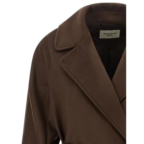 막스마라 페달레 울 벨티드 코트 WE344740BM BROWN
