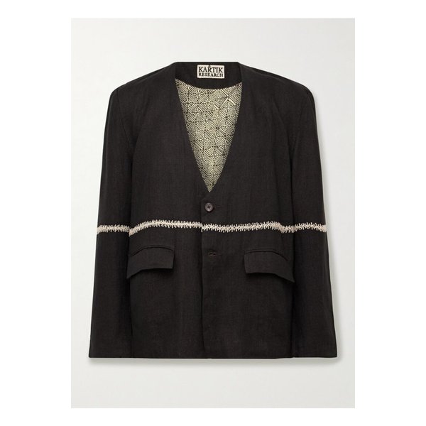 카틱 리서치 언스트럭처 자수 리넨 블레이저 브라운 1647597353378811