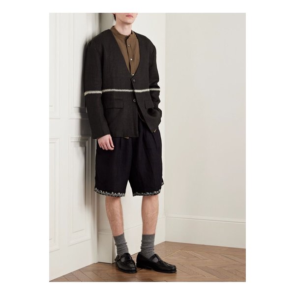 카틱 리서치 언스트럭처 자수 리넨 블레이저 브라운 1647597353378811