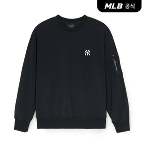 [코리아공식] 베이직 고프코어 우븐 맨투맨 NY (Black)