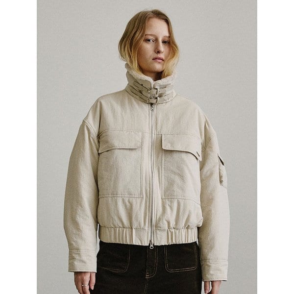 포켓 퍼 카라 점퍼_LIGHT BEIGE