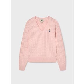 Steve V-neck Cable Sweater / WHKAG1114F