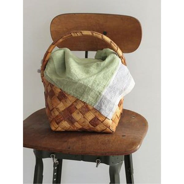 linoelina 핀스트라이프 리투아니아 린넨 키친크로스 (그린)