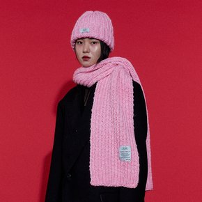 HALFNA MUFFLER BEANIE SET PINK