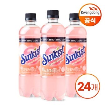 광동 썬키스트 제로 복숭아레몬 소다 600ml X 24병