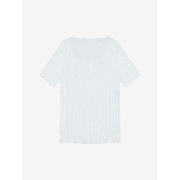 골지 브이넥 반팔 니트 풀오버 (VKUCG2970)