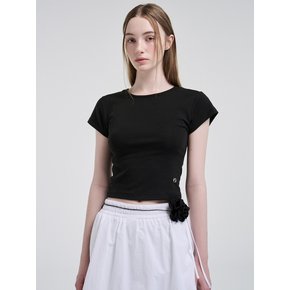 Cap Sleeve T-Shirt, Black