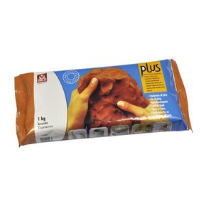 PLUS 칼라 찰흙 1Kg_갈색