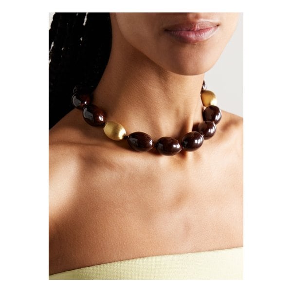 리지 포르투나토 트리아나 골드 도금 세라믹 네크리스 다크 브라운 46376663162907521