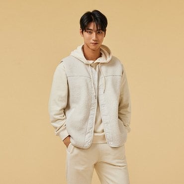 JAJU 남 덤블보아 버튼 베스트_아이보리