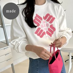 걸스데일리 / 걸스데일리/[Muse12]닉시12 자수 맨투맨_화이트