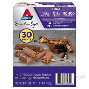 엣킨스 앳킨스 인덜지 피넛 버터 컵 초콜릿 30개 ATKINS ENDULGE PEANUT BUTTER CUP 707627