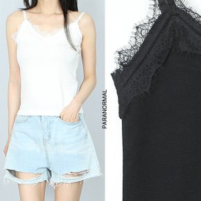 끈조절 레이스 브이넥 끈 나시_P430962734