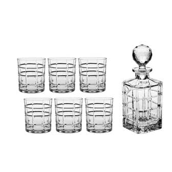  [해외직구] Bohemia 보헤미아 체코산 타임 스퀘어 디켄더 위스키잔 세트 Time Square Decanter 24% Lead Crystal