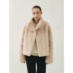 TWW HIGH NECK ECO FUR JACKET_2COLORS