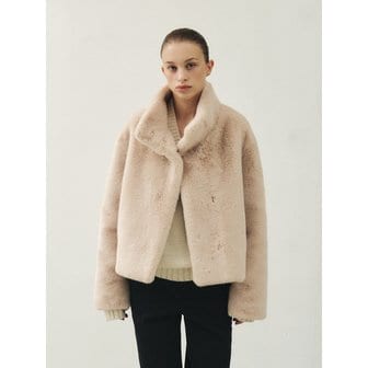 모한 TWW HIGH NECK ECO FUR JACKET_2COLORS