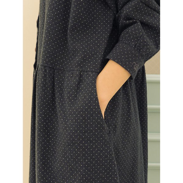 [3차 리오더]도트 냅핑 풀오버 원피스 네이비 251017NV