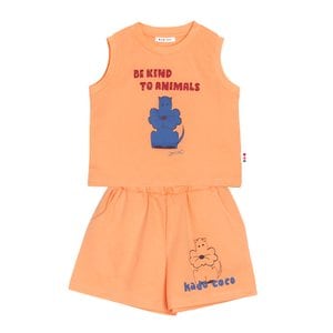 아베끄뚜아 [케이드코코] 슈나우저 슬리브리스 티셔츠 + 슈나우저 숏츠 (오렌지 set)