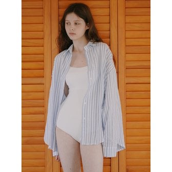 라미네즈 Loose fit Stripe Shirt - Blue