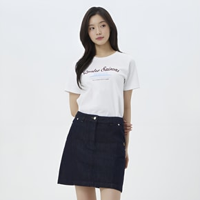 [BEIGE] 실켓터치 레터링 티셔츠 (PS7CH302)