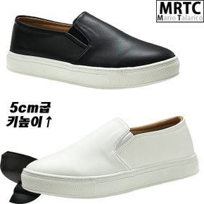 무지클래식 스판밴딩 키높이슬립온 5cm굽 남성슬립온