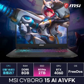 MSI 사이보그15 AI A1VFK-U7 인텔 14세대 울트라7-155H RTX4060 게이밍노트북 (2TB) / ICDI