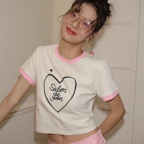 Logo Heart Crop T Pink