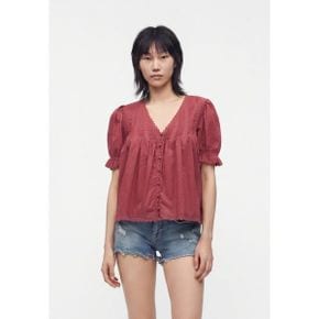 Abercrombie  Fitch 아베크롬비 앤 피치 퍼펙트 - 블라우스 연한 빨강 8082765