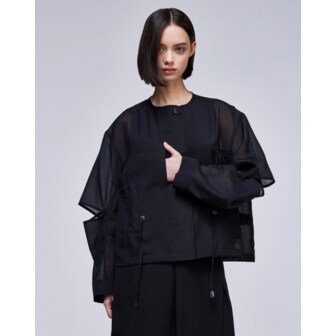 송지오 [파주점] [송지오우먼]시그니처 라운드넥 점퍼 블랙 WH3JP306BK