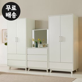 레체 침실가구 세트 D형 이불장 드레스장 서랍형 옷장 수납장 장롱(2400/화이트)