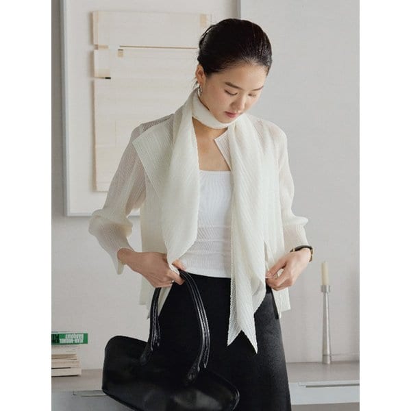 Edel Pleated Scarf_White
