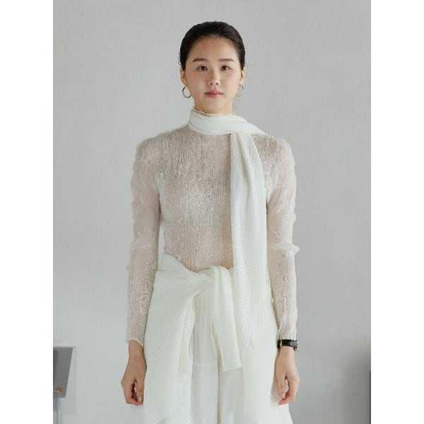 Edel Pleated Scarf_White