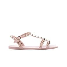 (W) 발렌티노 락스터드 플랫 러버 샌들 워터 로즈 (W) Valentino Rockstud Flat Rubber Sandal Water Rose