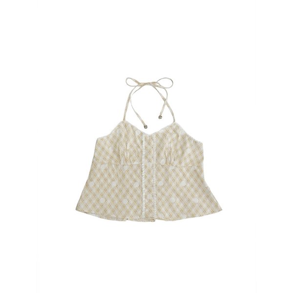 MIXED PATTERN BUSTIER TOP_YELLOW