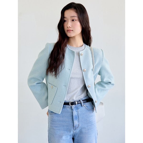 Round Tweed Jacket (Mint)