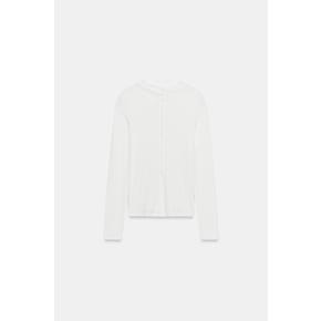 ZARA 자라 스탠드업 칼라와 버튼 여밈 티셔츠 4786 459 250