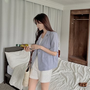 핫핑 바온 얇은 싱글 반팔자켓 H_JK70470