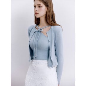 [세트]Sara cardigan&ribbon top set (4colors)