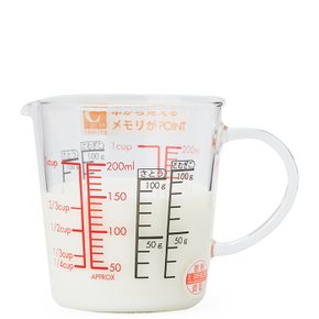 하리오 글라스 계량컵 200ml CMJW-200